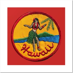 Hula Girl Hawaii Patch Posters and Art